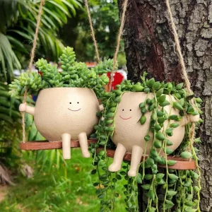 Lovely Swing Face Planter Hanging Flower And Succulent Flower Pots